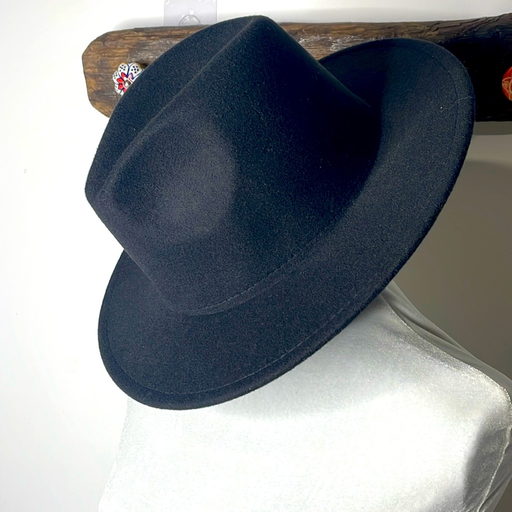 Women’s Black Felt Hat - ready do customize with Ribbon & embellishment